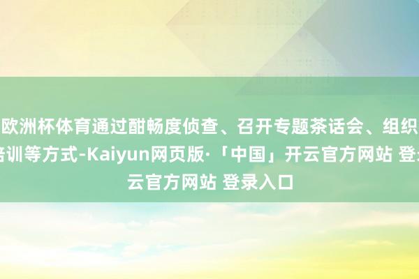 欧洲杯体育通过酣畅度侦查、召开专题茶话会、组织专项培训等方式-Kaiyun网页版·「中国」开云官方网站 登录入口