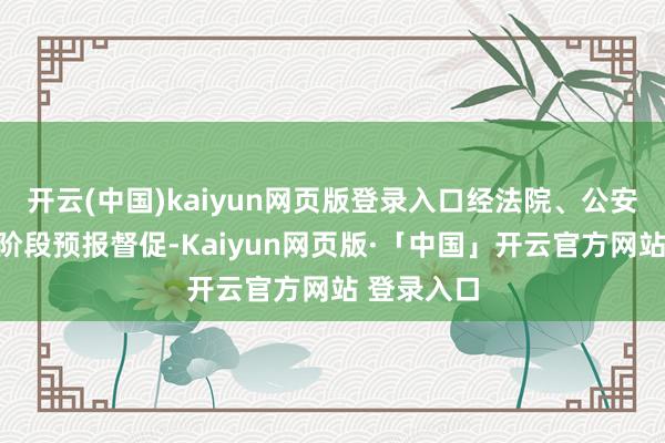 开云(中国)kaiyun网页版登录入口经法院、公安、稽查各阶段预报督促-Kaiyun网页版·「中国」开云官方网站 登录入口