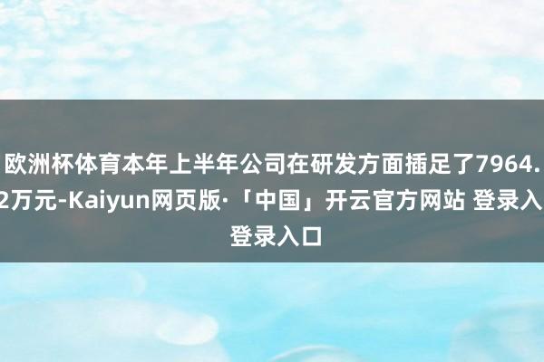 欧洲杯体育本年上半年公司在研发方面插足了7964.02万元-Kaiyun网页版·「中国」开云官方网站 登录入口