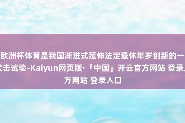 欧洲杯体育是我国渐进式延伸法定退休年岁创新的一项伏击试验-Kaiyun网页版·「中国」开云官方网站 登录入口